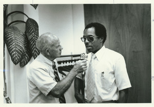 George Beatty, standing indoors being interviewed by 22 News