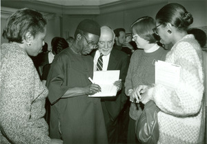 Chinua Achebe book signing at reception