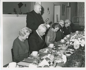 Chefs, clients and staff at Thanksgiving celebration