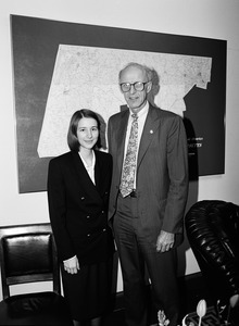 Congressman John W. Olver with a visitor to his congressional office