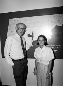 Congressman John W. Olver with a visitor, in his congressional office