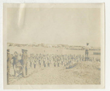 Soldiers doing Physical Therapy exercises at Sidi Bishr in Egypt (1918)