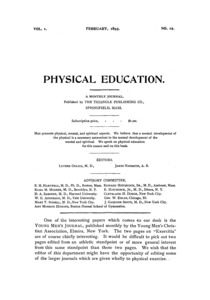 Physical Education, February, 1893