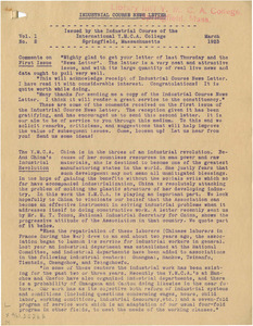 Industrial Course Newsletter (Vol. 1, No. 2), March 1923