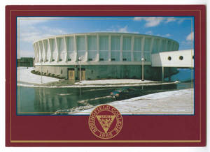 Physical Education Complex Postcard with Springfield College Seal