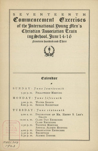 Springfield College Commencement Program (1903)