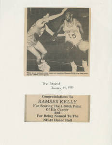 Ramses Kelly congratulations for 1000 career points (January 25, 1990)