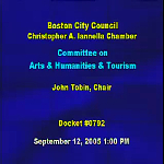 Committee on Arts, Humanities and Tourism hearing recording, September 12, 2005
