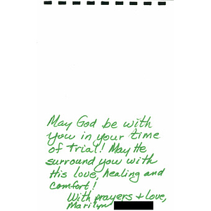 Letter to Boston from a member of the Menlo Park Presbyterian Church (Menlo Park, California)