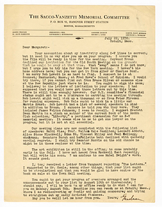 Letter from Gardner Jackson to Margaret S. Huntley, July 22, 1930