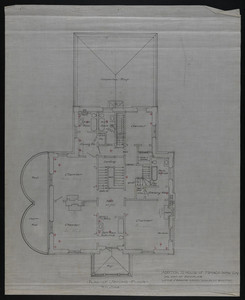 Plan of Second Floor, Addition to House of Francis Shaw, Esq., 346 Kent Street, Brookline, undated
