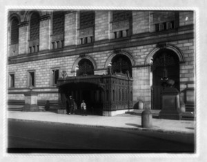 Stairway covering beside Boston Public Library, Boston, Mass., June 30, 1915