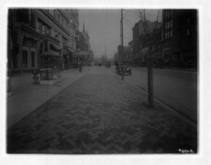 Sidewalk, sec. 4 north side looking east, Boylston Street, Boston, Mass., January 1, 1913