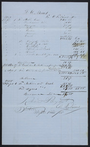Billhead for Nims, Boston, Mass., September 1, 1855