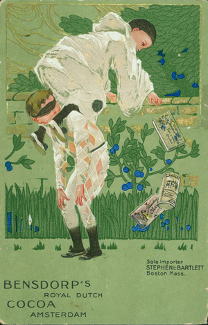 Postcard, Bensdorp's Royal Dutch Cocoa, Amsterdam, sole importer, Stephen L. Bartlett, Boston, Mass.