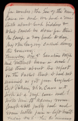 Thomas Lincoln Casey Notebook, November 1889-January 1890, 25, for weeks. The Secretary of the Navy