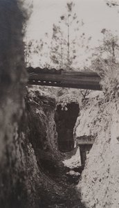 Ground-level view inside a German trench