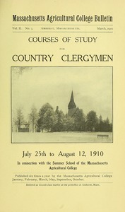 Courses of study for country clergymen, July 25th to August 12, 1910. M.A.C. Bulletin vol. 2, no. 3