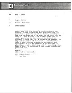 Memorandum from Mark H. McCormack to Hughes Norton