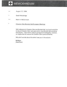 Memorandum from Mark H. McCormack to Sarah Wooldridge