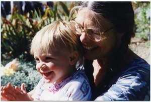 Sandi Sommer holding Maya Sommer, age one