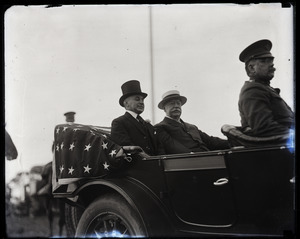William Howard Taft and Gov. Channing Harris Cox (l. to r.), riding in touring car