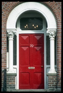 Dublin doorway painted in bright red
