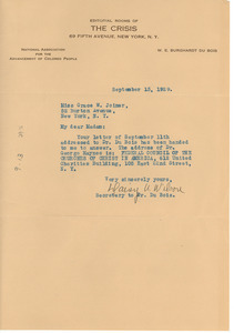Letter from Daisy Wilson to Grace W. Joiner