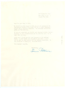Letter from Louise T. Patterson to Dr. & Mrs. W. E. B. Du Bois