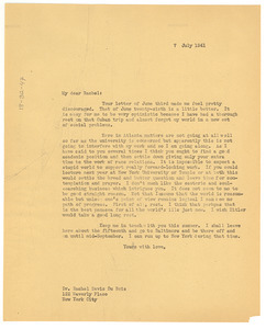 Letter from W. E. B. Du Bois to Rachel Davis DuBois