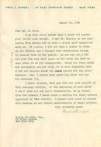 Letter from W. E. B. Du Bois to Francis E. Rivers