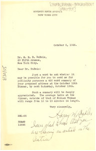 Letter from Harry W. Laidler to W. E. B. Du Bois