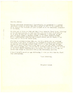 Letter from Elizabeth Lawson W. E. B. Du Bois