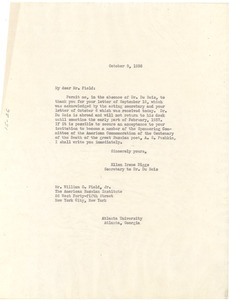 Letter from Ellen Irene Diggs to the American Russian Institute