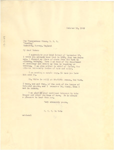 Letter from W. E. B. Du Bois to Kathleen Simon