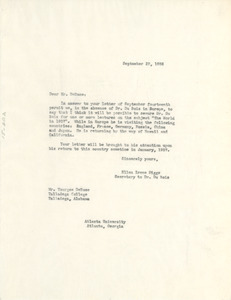 Letter from Ellen Irene Diggs to Talladega College