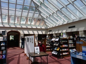 Jones Library: interior of newly renovated atrium