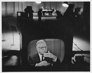 Louis M. Lyon on television screen