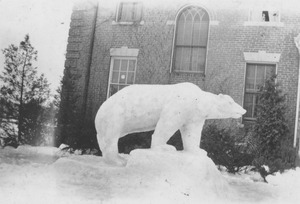 Winter Carnival snow sculpture of a polar bear