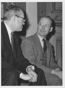 John W. Lederle and Lamar Soutter in an office