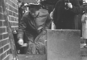 Donald Allan at laying of Butterfield House cornerstone