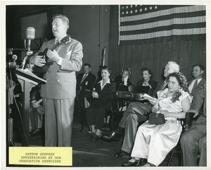 Arthur Godfrey performing at graduation exercises