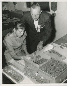 Marsha Munies with Hans Stephenson in the cerebral palsy workshop