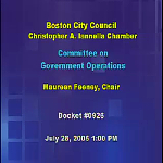 Committee on Government Operations hearing recording, July 28, 2005