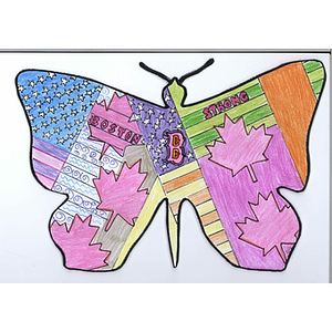 "Butterfly of Boston" made by student at Willow Way Public School (Ontario, Canada)