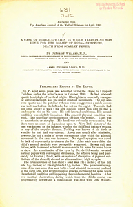 A case of porencephalon in which trephining was done for the relief of local symptoms; death from scarlet fever