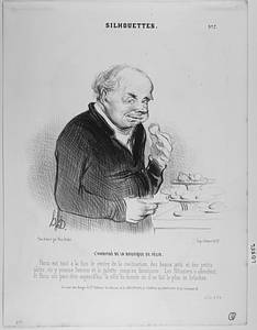 L' HABITUÉ DE LA BOUTIQUE DE FÉLIX. Paris est tout à la fois le centre de la civilisation, des beaux arts et des petits pâtés; on y pousse l'amour de la galette jusqu'au fanatisme. Les Pâtissiers y abondent et Paris est peut-être aujourd'hui la ville du monde où il se fait le plus de brioches.