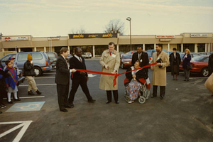 Cutting the ribbon for the opening at the Mason Square McDonald's