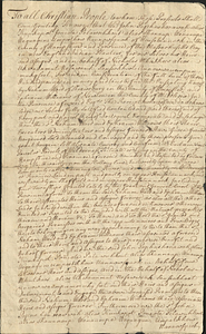 Deed recording conveyance of land from Stockbridge Native Americans to Ephraim Williams Sr.