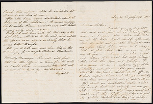 Letter from Augusta Bruen, Dayton, OH to Luther Bruen, 1861 July 14
